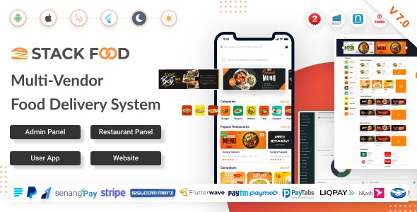 StackFood Multi Restaurant – Food Delivery App with Laravel Admin and Restaurant Panel v.7.0 Hot Fix Nulled