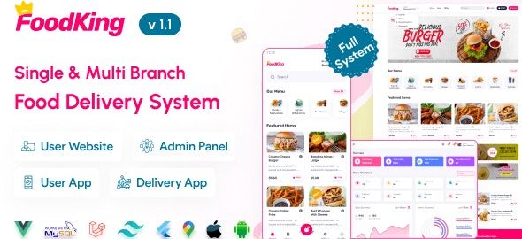 FoodKing – Restaurant Food Delivery System with Admin Panel & Delivery Man App | Restaurant POS