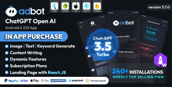 AdBot – ChatGPT Open AI Android and iOS App
