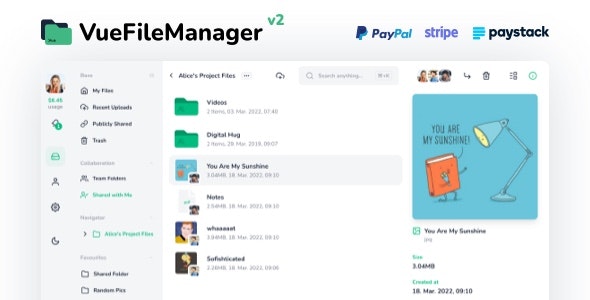 Vue File Manager with Laravel – Your Private Cloud V2.2.7 – Nulled